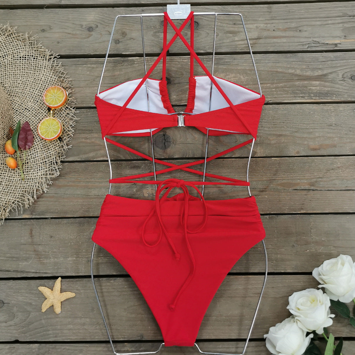 3D Flower High Waist Bikini Swimsuit
