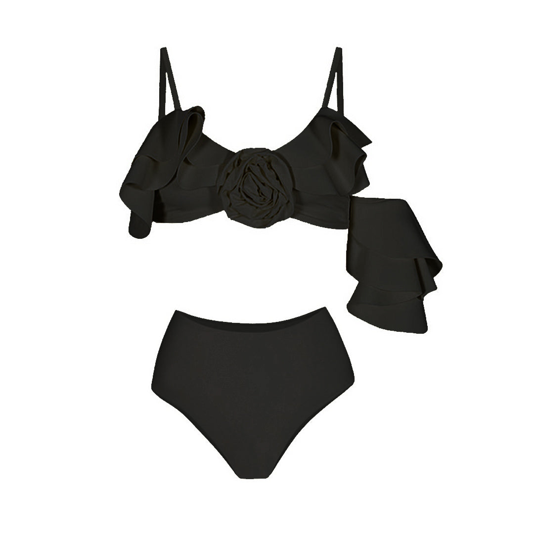 3D flower Ruffle Bikini Swimsuit
