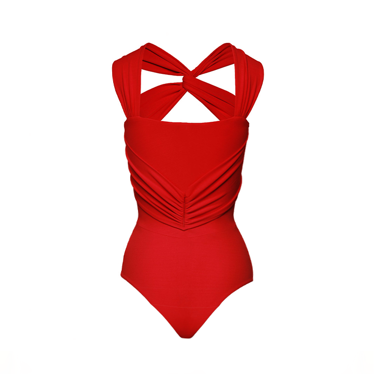 3D Flower Cut Out Cross Straps One Piece Swimsuit and Pants