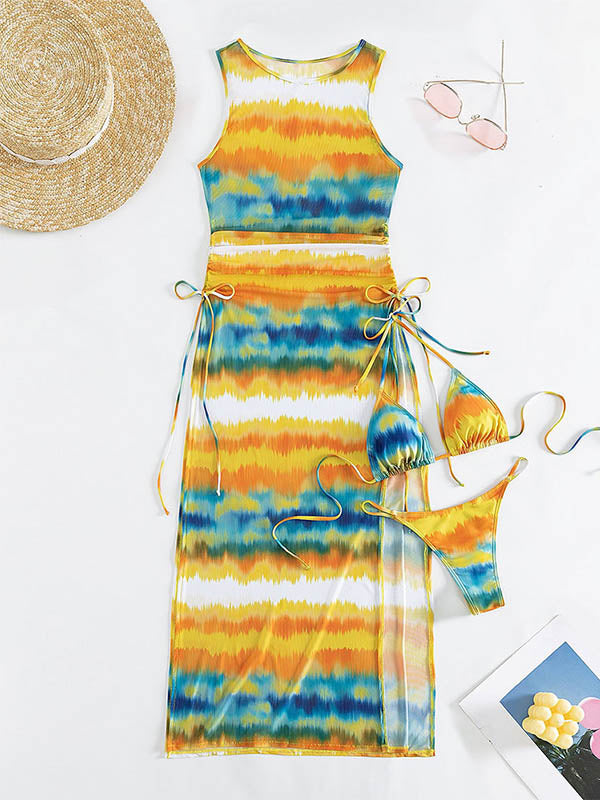 Beach Casual Tie Dye Tie Swimsuit