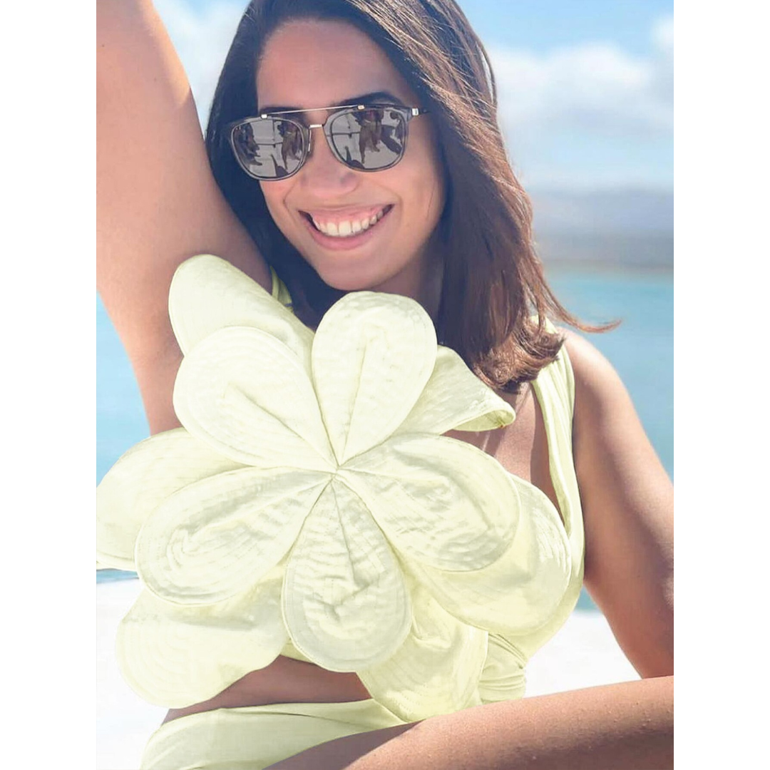 3D Flower Cutout One Piece Swimsuit