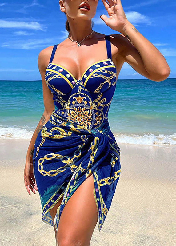 Beach Town Bound Chain Print Swimsuit