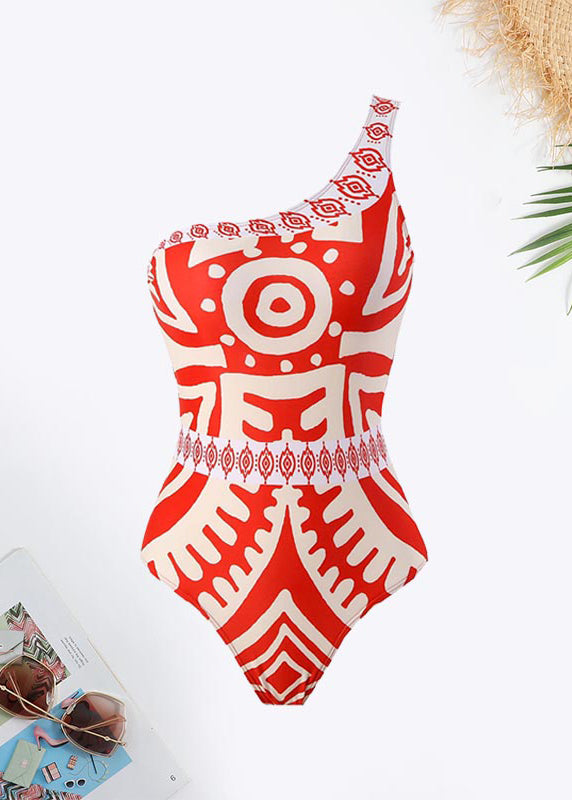 Riptide Ready Graphic Asymmetrical Neck Swimsuit