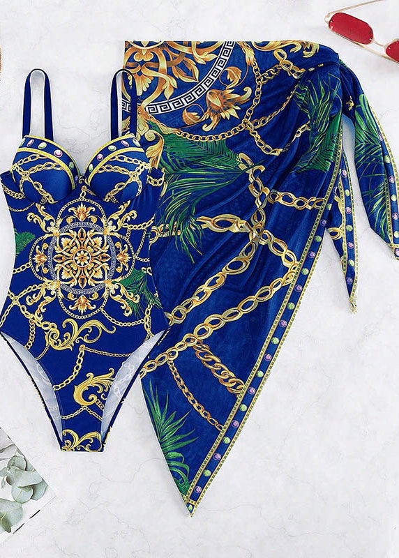 Beach Town Bound Chain Print Swimsuit
