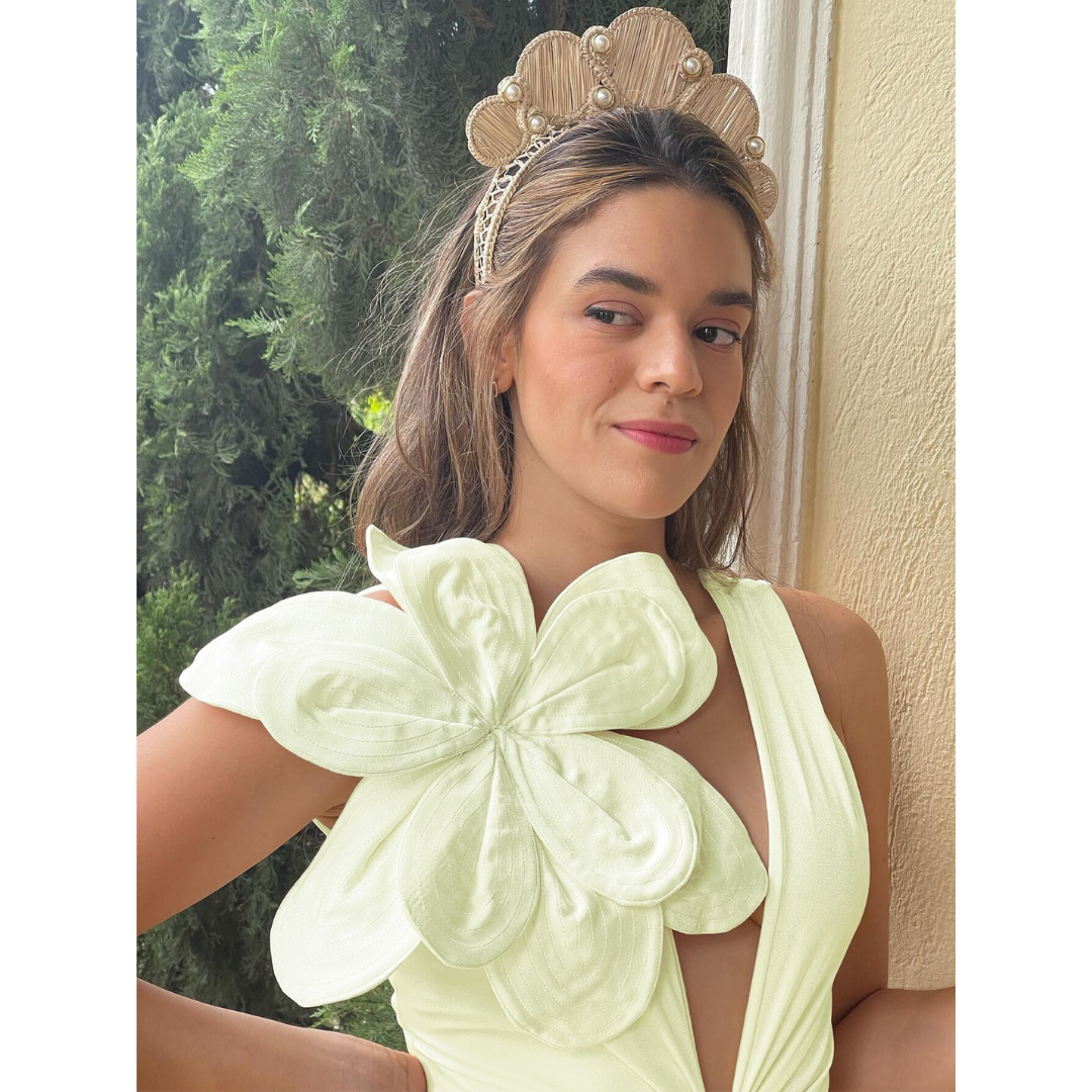 3D Flower Cutout One Piece Swimsuit