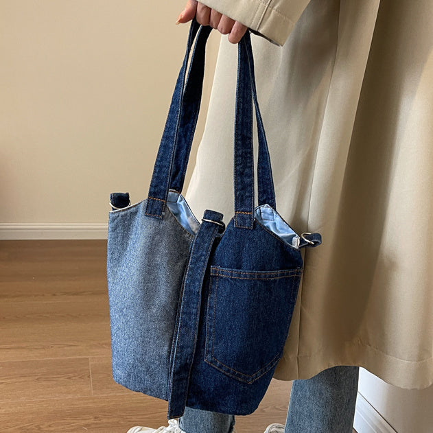 Fashionable Casual Large Capacity Denim Hand Shoulder Bag