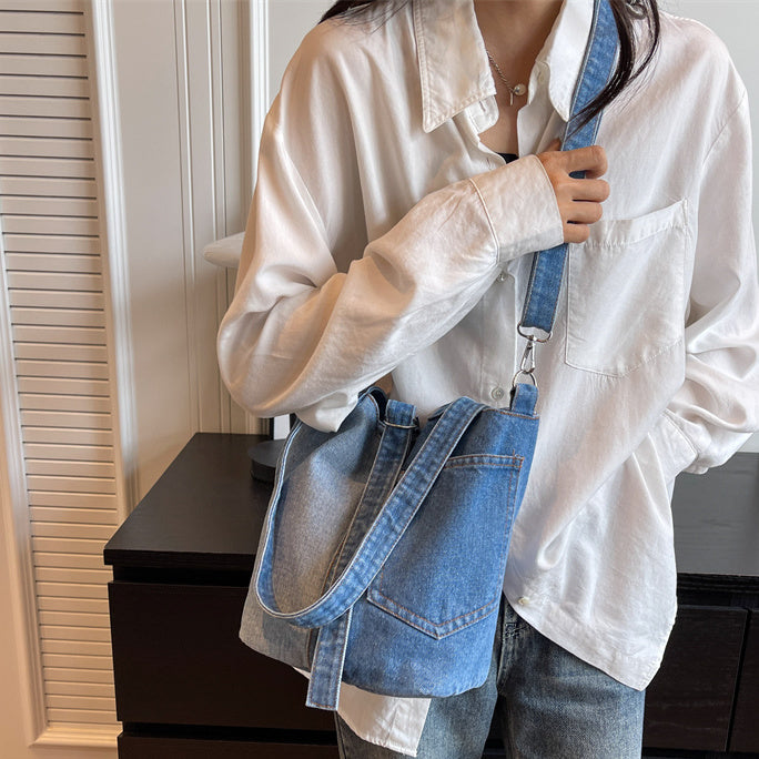 Fashionable Casual Large Capacity Denim Hand Shoulder Bag