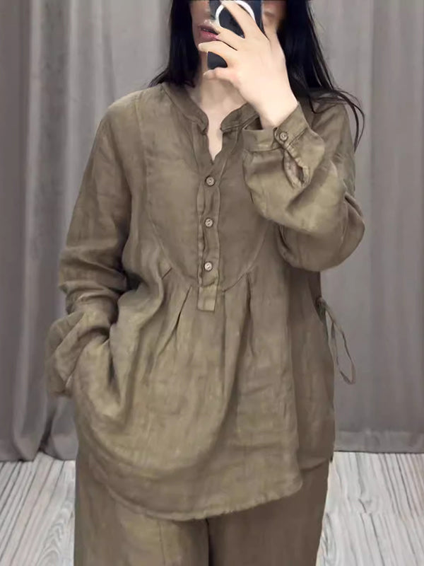 Fashionable And Comfortable Open-Front Pleated Two-Piece Suit
