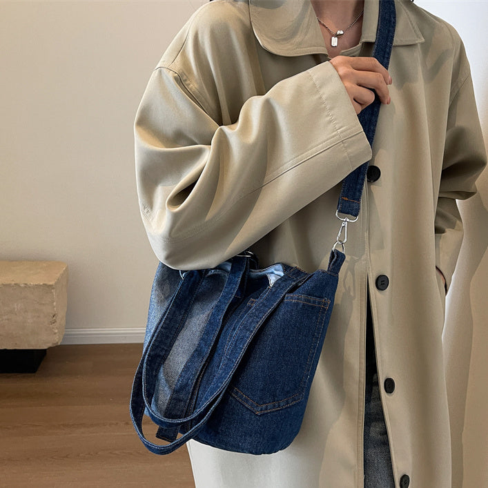 Fashionable Casual Large Capacity Denim Hand Shoulder Bag