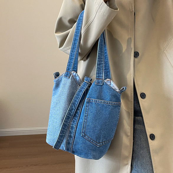 Fashionable Casual Large Capacity Denim Hand Shoulder Bag