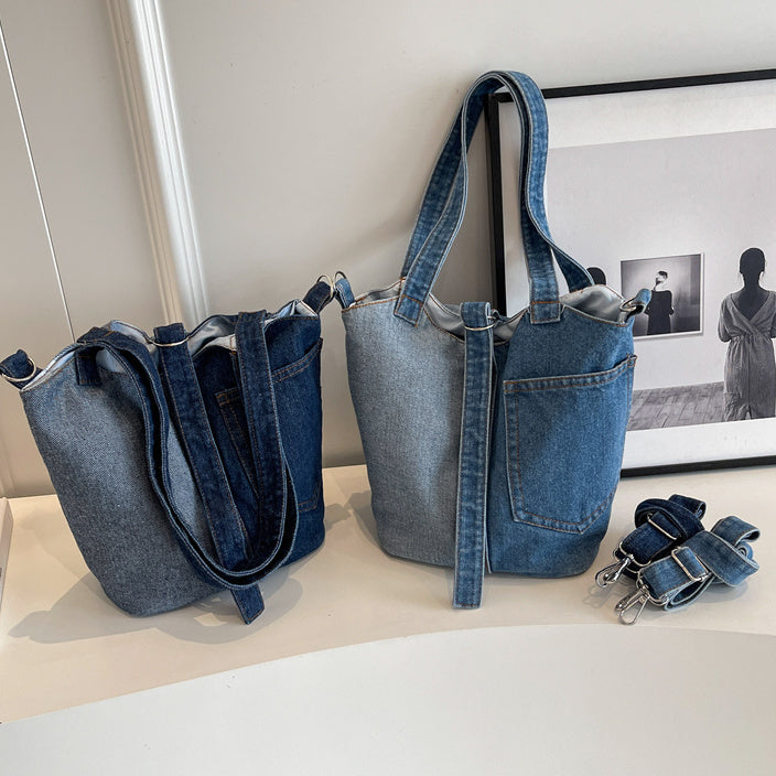 Fashionable Casual Large Capacity Denim Hand Shoulder Bag