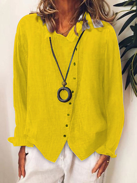 Women's Cotton And Linen Casual Long Shirt