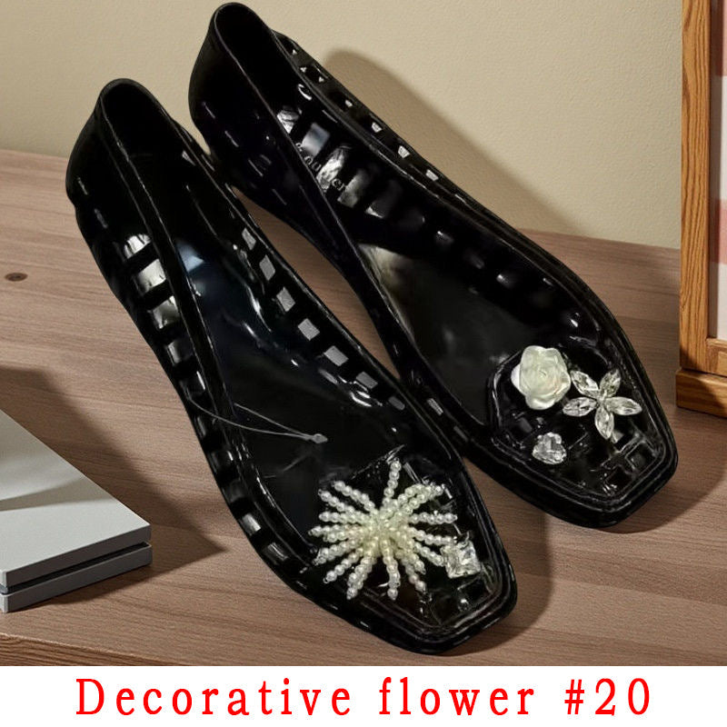 Fashion Style Decorative Flower Non-Slip Women's Shoes