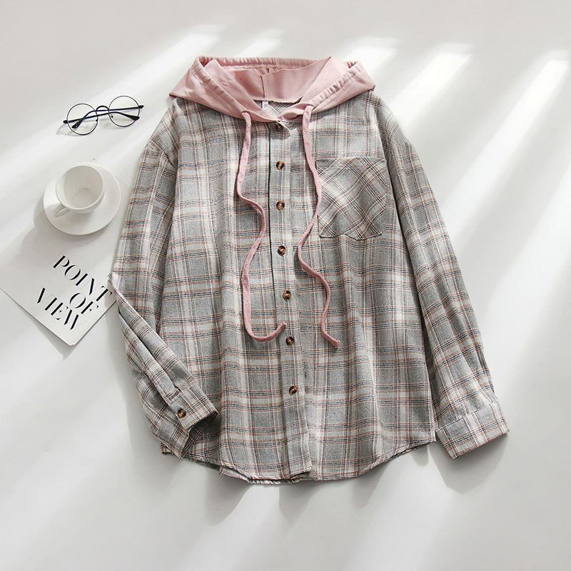New Hooded Buttoned Casual Shirt Jacket