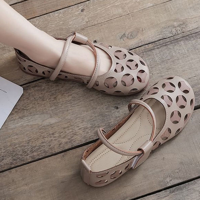 Hollow Lace-Up Soft-Soled Women's Shoes