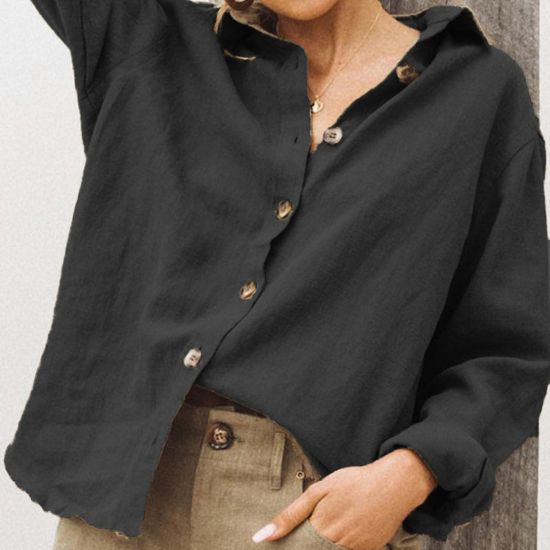 Versatile Chic Lapel Ladies Top