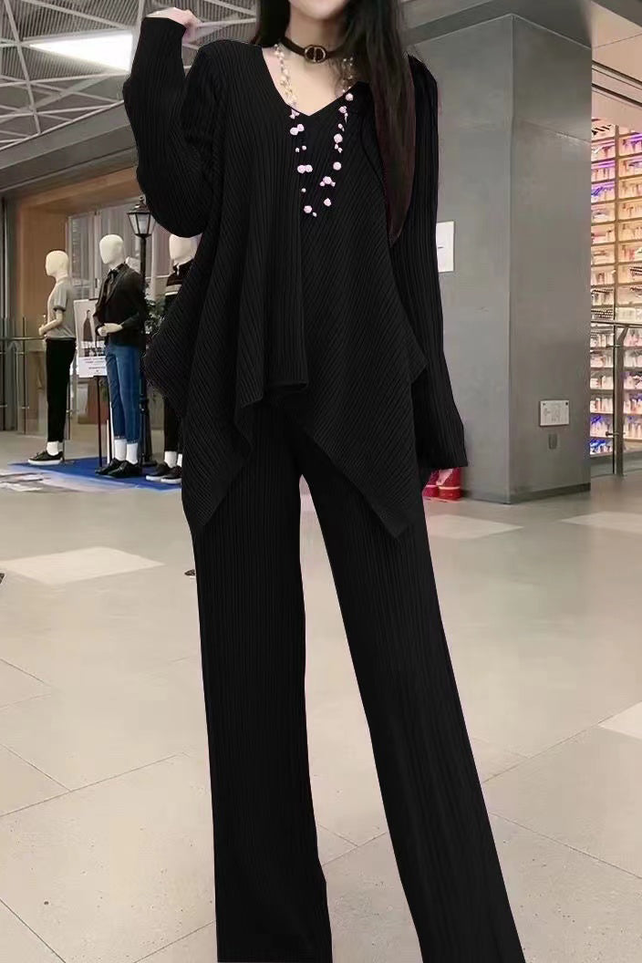 Temperament Fashionable Casual Irregular 2-Piece Set