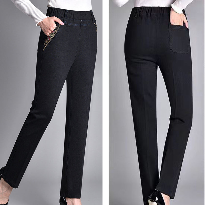 Women's High Waist Straight Fit Stretch Jeans