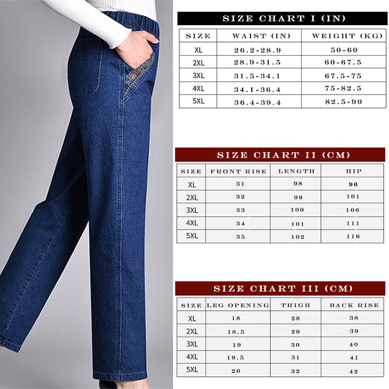 Women's High Waist Straight Fit Stretch Jeans