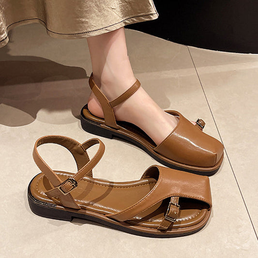 New Retro Semi-Round Toe Design Soft Sole Shoes