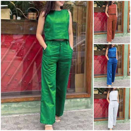 Stylish Sleeveless Casual 2-Piece Suit