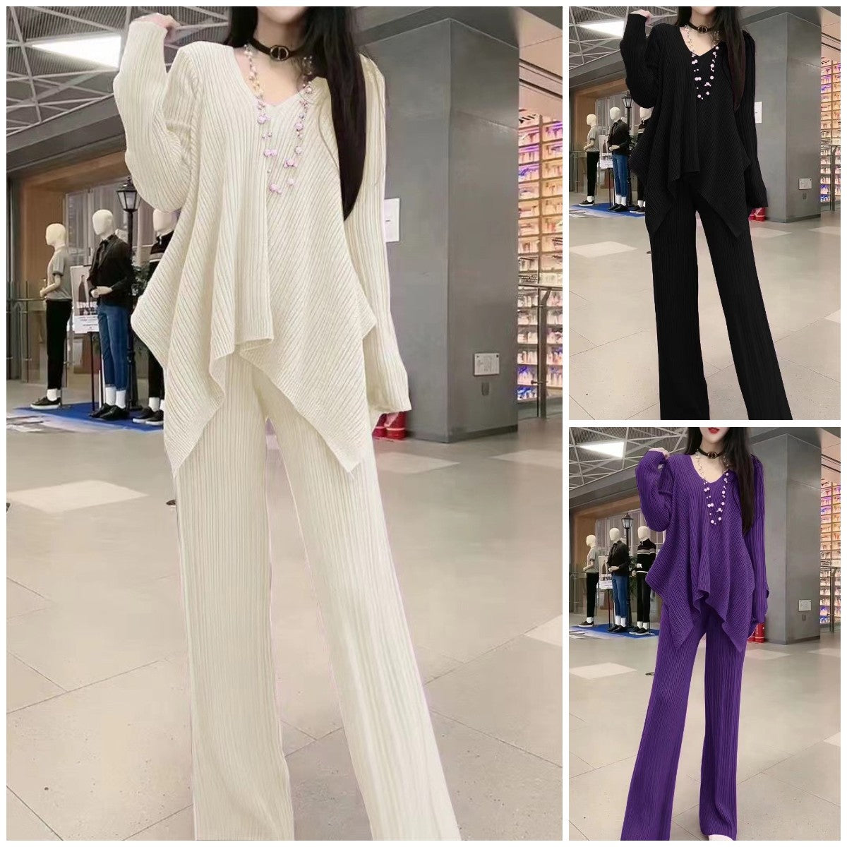 Temperament Fashionable Casual Irregular 2-Piece Set