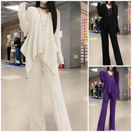 Temperament Fashionable Casual Irregular 2-Piece Set