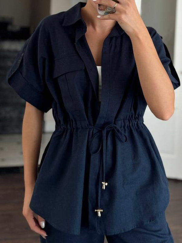New Fashion Casual Drawstring Pocket Jacket