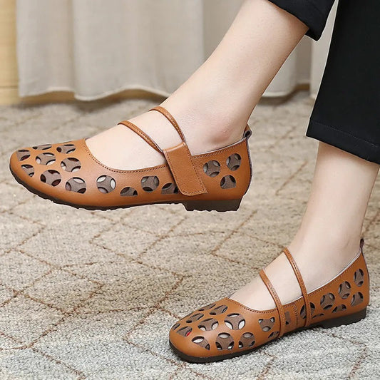 Hollow Lace-Up Soft-Soled Women's Shoes