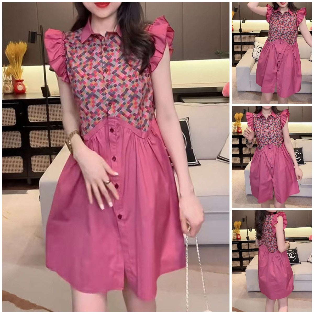 New Style Fashionable And Elegant Button Dress