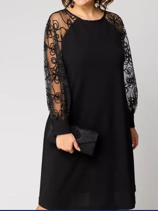 Temperament Splicing Lace Beautiful Ladies Dress