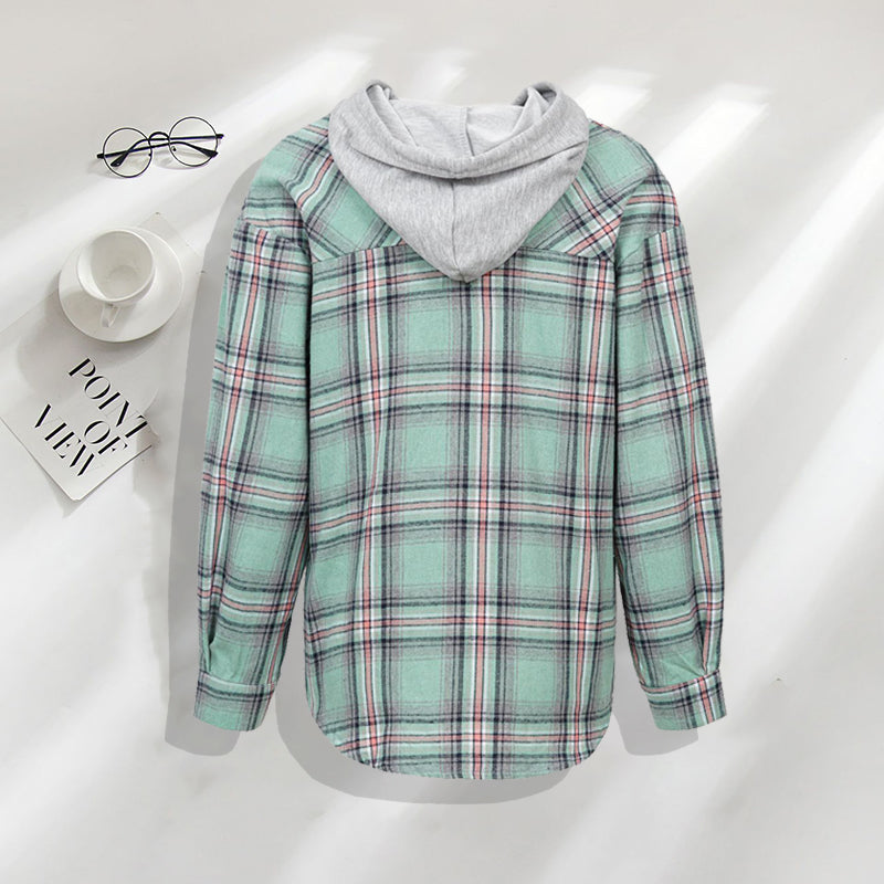 New Hooded Buttoned Casual Shirt Jacket