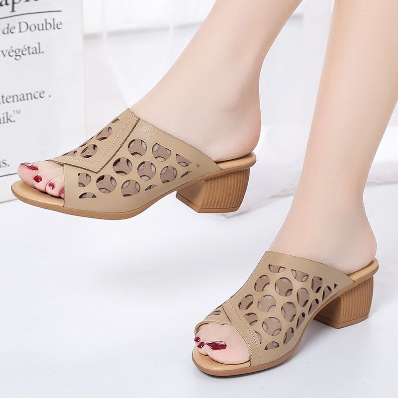 Elegant Hollow Fish Mouth Women'S Shoes