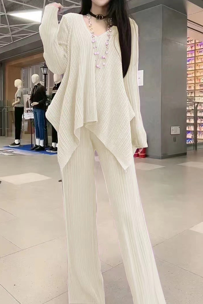 Temperament Fashionable Casual Irregular 2-Piece Set
