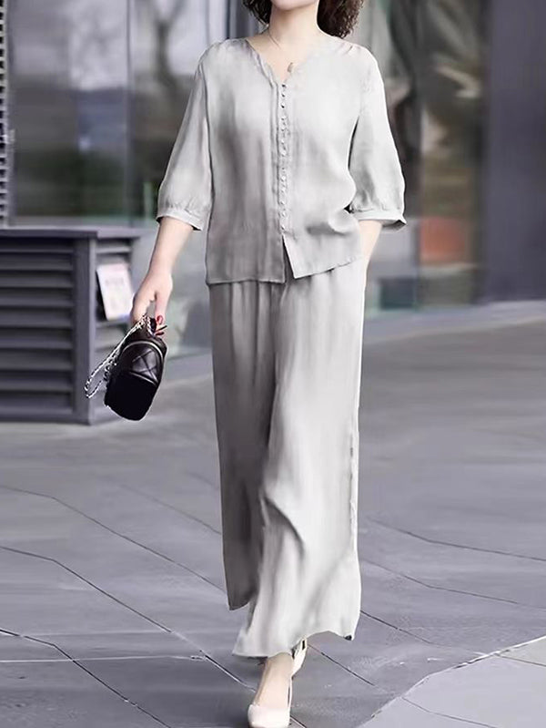 New Single-Breasted Button-Down Ladies' Elegant Two-Piece Suit