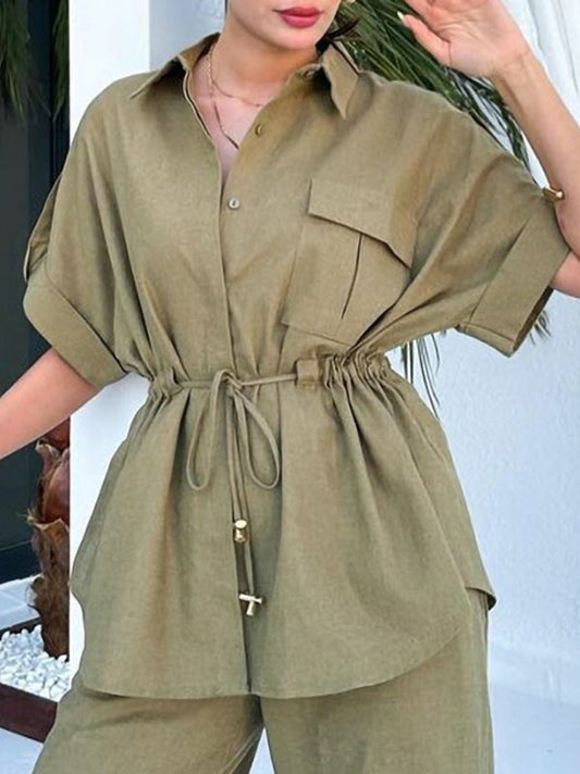 New Fashion Casual Drawstring Pocket Jacket