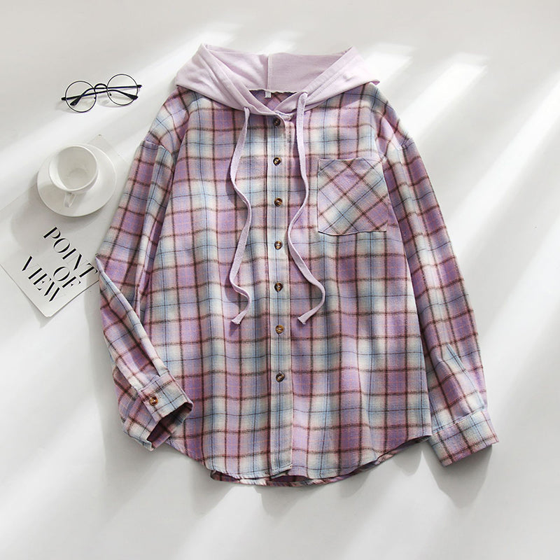 New Hooded Buttoned Casual Shirt Jacket