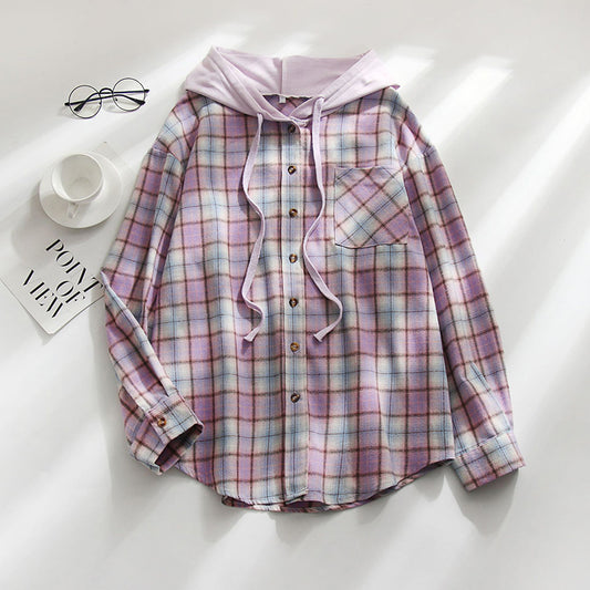 New Hooded Buttoned Casual Shirt Jacket