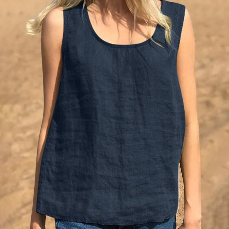 Casual Sleeveless Solid Color Top