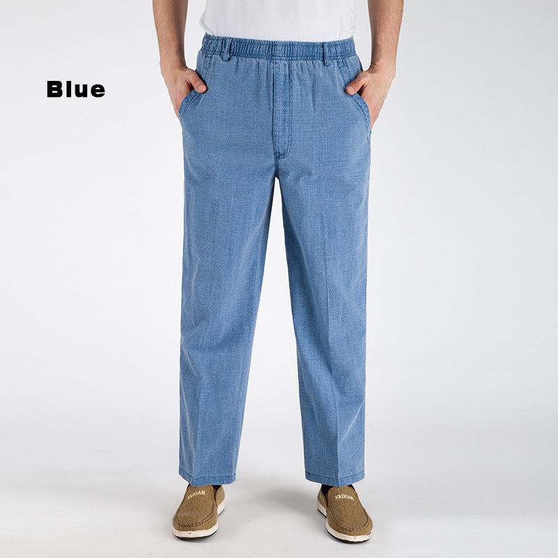 Comfortable High Waist Straight Casual Linen Trousers