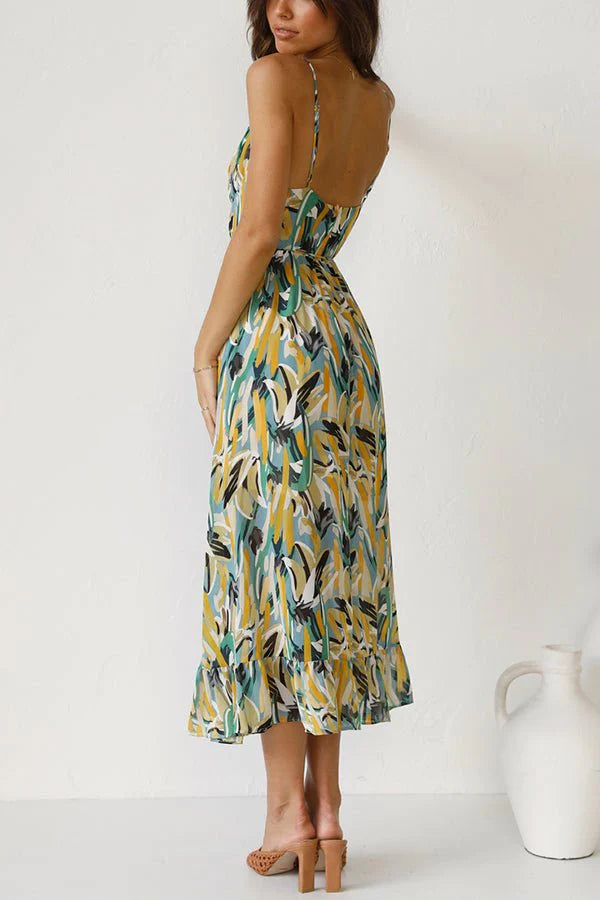 Stay Amazing Colorful Printed Midi Dress