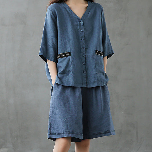 New Exquisite Pocket Ladies Two-Piece Suit