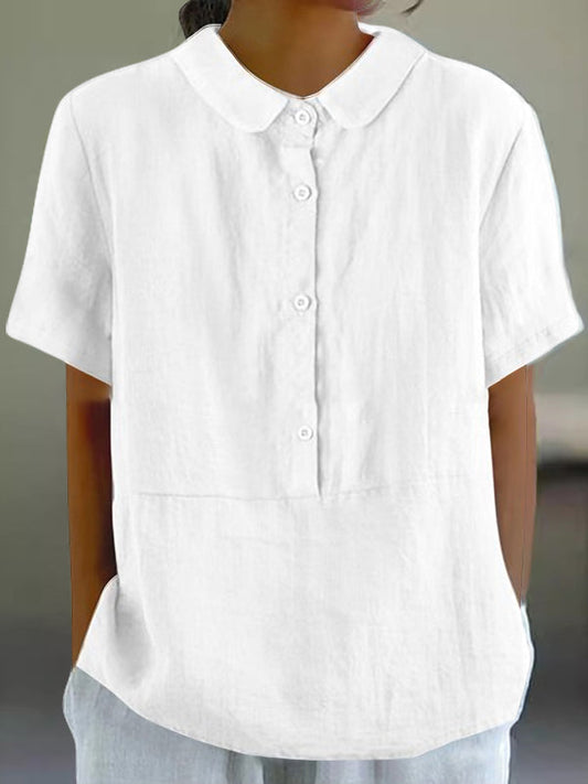 Casual Lapel Solid Color Ladies Top