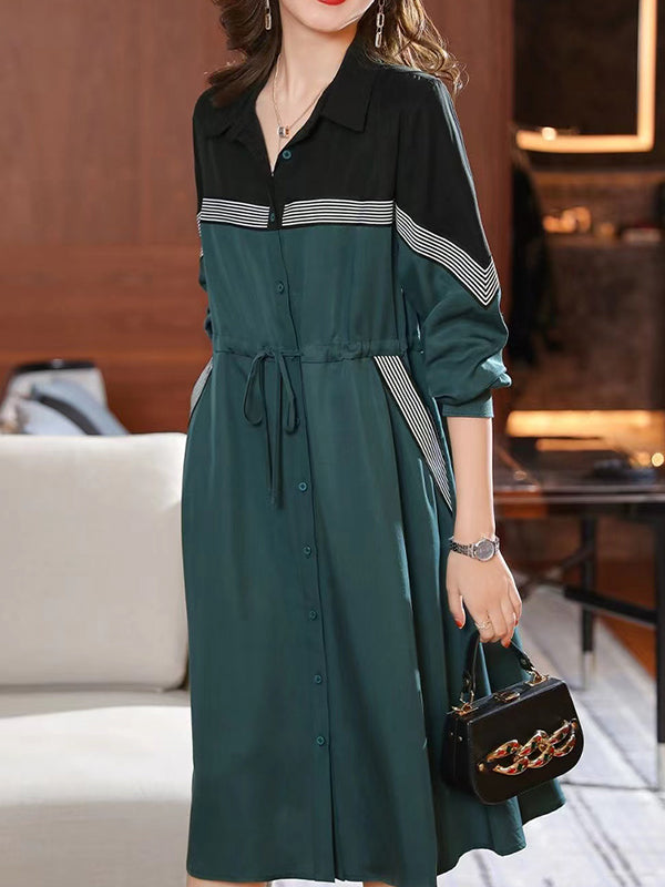 New Plus Size Long Sleeve Casual Dress