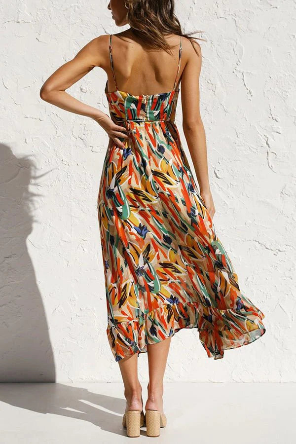 Stay Amazing Colorful Printed Midi Dress