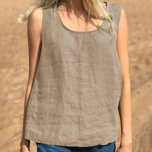 Casual Sleeveless Solid Color Top