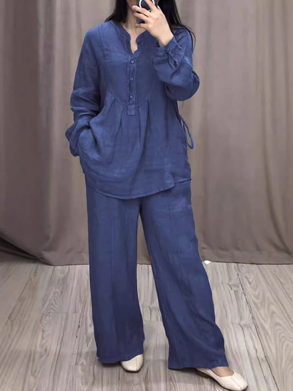 Fashionable And Comfortable Open-Front Pleated Two-Piece Suit