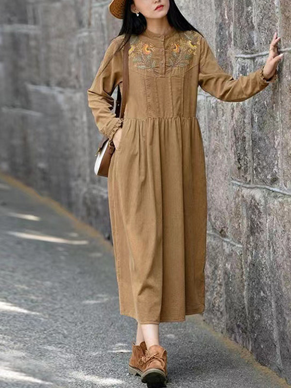 New Vintage Embroidered Loose Dress