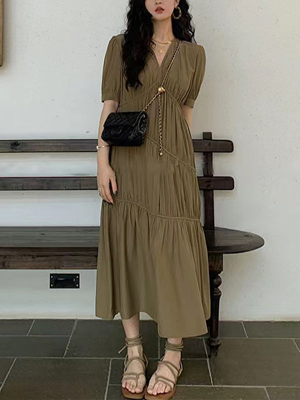 Temperament Casual Loose V-Neck Dress