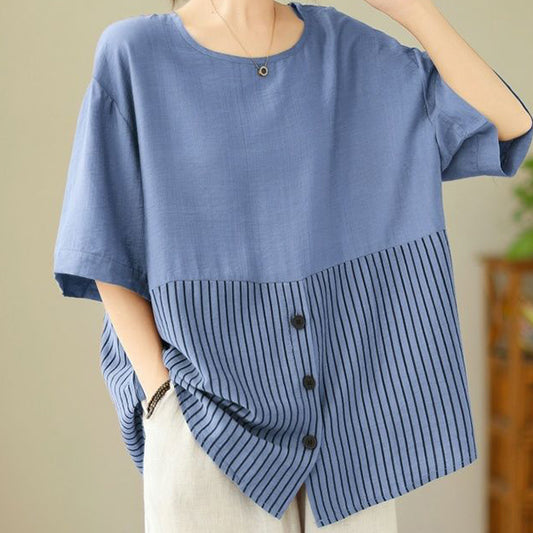 New Fashion Striped Splicing Top